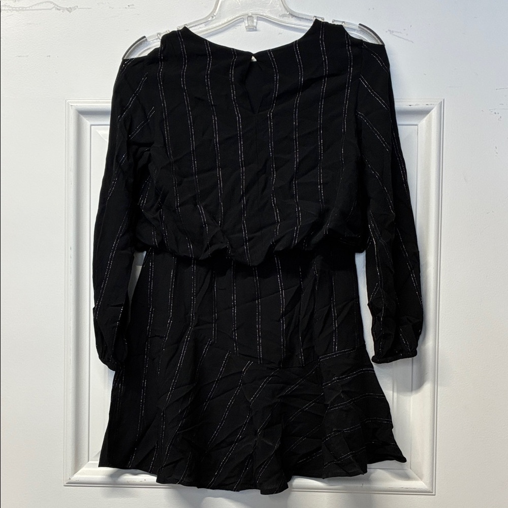 Zara Kids Black Dress with Subtle Stripes - Picture 4 of 5